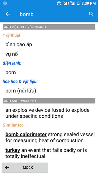 Từ điển anh việt: ảnh chụp màn hình 1