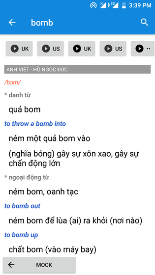 Từ điển anh việt: ảnh chụp màn hình 2